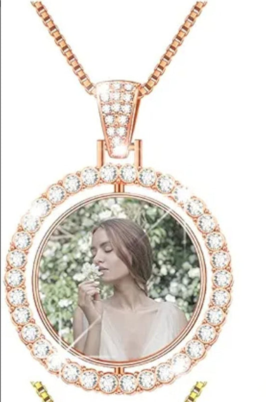 Bronze Double Photo Pendant Necklace - Luxe-Custom-Designer