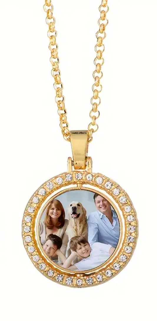 Gold Double Photo Pendant Necklace - Luxe-Custom-Designer